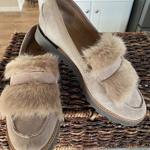 Franco Sarto Loafer with Fur Trim 6.5